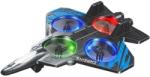 Flippy Avion de Lupta cu Telecomanda, Flippy, Tip Drona, din EVA (Spuma), cu Telecomanda, Incarcare USB, 2.4 GHz, Rotire 360°, Zbor pana la 120 m, LED, 25.5 x 18 x 5.2 cm, Negru-Albastru (164117)