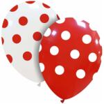 Flippy Set 10 Baloane din Latex, Flippy, Model Party cu Buline, 30 cm, Alb si Rosu, 2.8 g (131178)