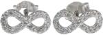 Jolie Silver Cercei Damă din Argint 925, Jolie Silver, Model Infinit Mic cu Pietre, Design Elegant și Delicat, Greutate 0.8 g, Argintiu (116767)