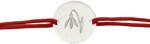 Flippy Martisor Bratara Argint 925, Jolie, Model Ghiocel Gravat, Martisor de 1 Martie, cu Snur Rosu, Argintiu (165626)