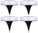 Flippy Set 4 Lampi Solare Led pentru Gradina, Flippy, Model Cerc, 10.5 x 2.4 cm, Buton On-Off, Alb Rece, Negru/Alb (116301)