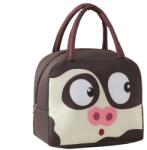 Flippy Geantă Frigorifică, Flippy, cu Desene Animat, Portabilă pentru Copii, de Prânz, din Pânză Oxford, 22x14x19 cm, Model Porc, Maro (131604)