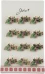 Jolie Set 12 Brose Martisor Flori, Jolie, Brose din Metal, Aspect Lacuit, 2 x 1, 5 cm per Unitate, Verde deschis (134020)