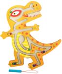 Flippy Joc Montessori cu Bile, Flippy, Creion Magnetic, Tip Labirint, din Lemn, Model Tiranozaur, 21x18 cm, Portocaliu (126532)