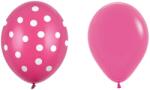 Flippy Set 10 Baloane din Latex, Flippy, Model Party cu Buline si Simple, 30 cm, Fucsia, 2.8 g (130907)
