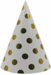 Flippy Set 6 Coifuri Metalizate, Flippy, pentru Petrecere, Tematica Aniversare, Model Buline, 20 cm, Auriu (130485)