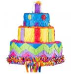 Flippy Pinata Tort Aniversar / Birthday Cake pentru Petrecere, Flippy, din Hartie si Carton, Pinata pentru Petreceri, 32 x 28 x 28 cm, Multicolor (161642)