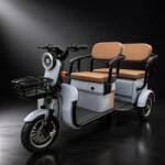 Flippy Triciclu Electric V6, Saige, Fara Permis, cu Doua Locuri, Motor 1800W, Baterie 72V24Ah, Autonomie 60km, 220x88x105 cm, Viteza Maxima 25km/h, Gri OldStyle (164761)