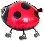 Flippy Balon din Folie Metalizata, Flippy, Figurina Animata, Model Buburuza, 46x31 cm, Ambalaj Individual, Pai Inclus, Umflare cu Aer sau Heliu, Rosu-Negru (134165)