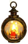 Flippy Decoratiune Craciun tip Felinare cu baterii, 13.5 x 9 cm, Lumanare cu geam si inscriptie Mos Craciun, lumina alb cald, baterii incluse, Negru Vintage (123789)