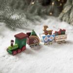 Flippy Ornament Decoratiune de Craciun Tren Pictat, Flippy, Tip Ornament Jucarie de Decor pentru Craciun, din Lemn 20 cm, Tren Figurina de Craciun, Multicolor (161871)