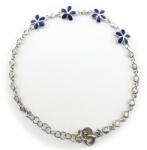 Jolie Bratara pentru Copii, Jolie, Argint 925, Model Floare, cu Email si Zirconiu, 21 cm/4.6g Argintiu/Bluemarin (166591)