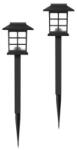 Flippy Lampa solara pentru gradina, Flippy, Set 2 Bucati, Tip Felinar la Pamant, LED Lumina Albastra, 38 x 8.6 x 8.6 cm, Negru (116293)