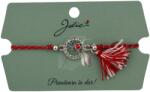 Jolie Martisor Bratara Ciucure, Jolie, Snur Rosu Reglabil, Model Buburuza, Argintie (165211)