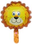 Flippy Balon din Folie Metalizata, Flippy, Mini Figurine Animalute, Model Leu, Tematica Aniversare, 34x43 cm, Ambalaj Individual, Pai Inclus, Umflare cu Aer sau Heliu, Multicolor (127400)
