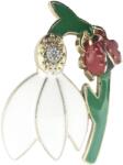 Flippy Set 100 Brose cu Pietre, Flippy, Model Ghiocel cu Buburuza, 2.2 x 3.5 cm per unitate, Auriu/Alb (165516)