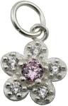 Jolie Silver Pandantiv din Argint 925, Jolie Silver, pentru Dama, Model Floare Cu Pietre de Zirconiu Cubic, 1 x 1 cm, 0.9 g, Argintiu/Roz (125541)