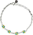 Jolie Bratara pentru Copii, Jolie, Argint 925, Model Trifoi, cu Email si Zirconiu, 21 cm/4.4g Argintiu/Galben/Verde (166589)