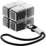 Flippy Cutie pentru Medicamente, Flippy, Model Rubik' Cube, cu Curea de Agatare, Dozator Portabil de Medicamente, Dispenser Pastile, estimat pentru 7 zile, 7.3 x 6 x 6 cm, Negru (165053)
