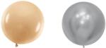 Flippy Set 2 Baloane din Latex, Flippy, Model Party Jumbo, 90 cm, Auriu Argintiu, 35 g (130923)