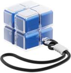 Flippy Cutie pentru Medicamente, Flippy, Model Rubik' Cube, cu Curea de Agatare, Dozator Portabil de Medicamente, Dispenser Pastile, estimat pentru 7 zile, 7.3 x 6 x 6 cm, Albastru (165057)