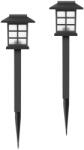Flippy Set 2 Lampi Solare Led pentru Gradina, Flippy, Tip felinar, 38 cm, 8.6x8.6 cm, Buton On-Off, Alb cald, Negru/Alb (116295)
