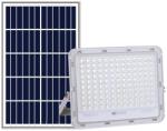 Flippy Proiector LED cu Panou Solar Flippy, Senzor de lumina Waterproof, 200W, 29x23 cm, suport U inclus, panou afisaj nivel baterie, telecomand, 220V, Design Modern, Alb (124994)