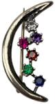 Flippy Brosa Argint 925 Semiluna cu Pietre Colorate (13399)