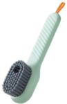 Flippy Perie pentru Curatare Incaltaminte cu Recipient pentru Detergent, Flippy, Perie Multifunctionala pentru Incaltaminte si Lenjerie, cu Peri Moi, Fara Deteriorare, 17.3 x 4.5 x 6 cm, Culoare Verde (12637