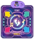 Flippy Jucarie Interactiva, Flippy, Covor Muzical de Dans, 4-6 Ani, Bluetooth, 4 Moduri, 90 x 90 cm, Mov (136199)