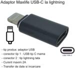 Flippy Adaptor Type C (mama) to Lightning (tata) cu Agatatoare Breloc inclusa, Negru (13184)