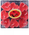 Flippy Set 9 Lumanari in Forma de Inima, Flippy, pentru Ziua Indragostitilor, Aroma de Capsuni, Ardere 3.5 h, din Parafina, 4 x 2 cm, Rosu (134537)