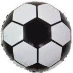 Flippy Balon din Folie Metalizata, Flippy, Figurina Cerc, Model Minge de Fotbal, Tematica Sport, 45 cm, Ambalaj Individual, Pai Inclus, Umflare cu Aer sau Heliu, Alb-Negru (130788)