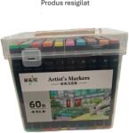 Flippy RESIGILAT - Set Cutie 60 Markere, Flippy, cu Alcool, Artist Markers, Cutie Plastic cu Maner, Multicolor (166512)