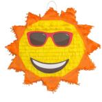 Flippy Pinata Soare cu Ochelari Sun pentru Petrecere, Flippy, din Hartie Creponata si Carton, Pinata pentru Petreceri, 40 x 40 x 7 cm, Galben Rosu (161648)
