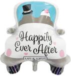 Flippy Balon din Folie Metalizata, Flippy, Figurina Masina, Model Nunta Happily Ever After, Tema Nunta, 60 x 63 cm, Ambalaj Individual, Pai Inclus, Umflare cu Aer sau Heliu, Alb (130991)