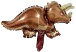 Flippy Balon din Folie Metalizata, Flippy, Mini Figurine Dinozauri, Model Triceratops, Tematica Aniversare, 47x32 cm, Ambalaj Individual, Pai Inclus, Umflare cu Aer sau Heliu, Multicolor (127407)