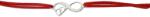 Flippy Martisor Bratara Argint 925, Jolie, Model Infinit cu picioruse, Martisor de 1 Martie, cu Snur Rosu, Argintiu (165584)