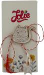 Jolie Martisor pentru copii, Jolie, Material Metal, Ambalaj Carton cu Design, Dimensiune Brosa Aproximativ 2x2 cm, Multicolor, cu Mesaj, Model Pisica (164951)