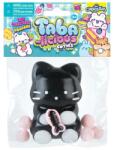 Flippy Jucarie Antistres Squishy, Flippy, cu Revenire Lenta, Squeeze Pinch Family, Model Pisicuta, 10cm x6cm Ambalaj Transparent, 70 gr, Negru (136012)