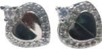 Jolie Silver Cercei Damă din Argint 925, Jolie Silver, Model Inimioară cu Piatră și Mini Zirconii, Design Elegant și Delicat, Greutate 1.4 g, Argintiu (116668)