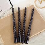 Flippy Set 4 Lumanari pentru Masa, Cina, Decor, Flippy, Model Rasucit, Lungime 25 cm, Negru (134467)