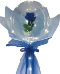 Flippy Set Trandafir in Balon LED cu Lumini, Flippy, Tip Buchet, Diametru 35 cm, Albastru (132965)