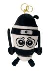Flippy Jucarie Moale de Plus de Tip Breloc, Flippy, Model Italian Brainrot Ninja Spadellini Silenzioso, 16 x 10 cm, Negru Alb (162219)