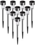 Flippy Set 10 Lampi Solare Led pentru Gradina, Flippy, 5.5 x 36.5 cm, Buton On-Off, Lumina Alb Cald, Argintiu (122391)