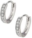 Jolie Silver Cercei pentru Dame, Jolie Silver, din Argint 925, Model Tortite Huggie cu Cristale Zirconia Albe, Argintiu (125988)