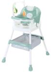 Flippy Scaun de Masa pentru Copii, Flippy, Multifunctional, Pliabil, cu Roti, Cos de Depozitare, din Plastic, Centura de Siguranta, Suport de Agatat Jucarii, 110 x 60 x 70 cm, Verde (131965) Scaun de masa bebelusi, inaltator