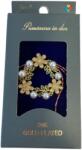 Jolie Martisor cu Brosa Placata cu Aur 24K, Jolie, Ambalaj Carton cu Design, Material Metal, Dimensiune Brosa 2.5-3cm, Auriu/Verde (166065)