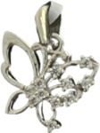 Flippy Pandantiv din Argint 925 Jolie Silver, Model Fluturas Rodiat cu Zirconii, 20 x 15 mm, 1.6 g (116701)