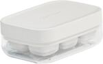 Flippy Forma pentru gheata cu presa Flippy, din silicon alimentar, 6 cuburi, caserola pentru depozitare, usor de folosit si curatat, 10.5 x 7.5 x 4.1 cm, alb (125155)